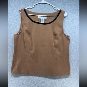 Sag Harbor Tan Tank Top with Black Accents